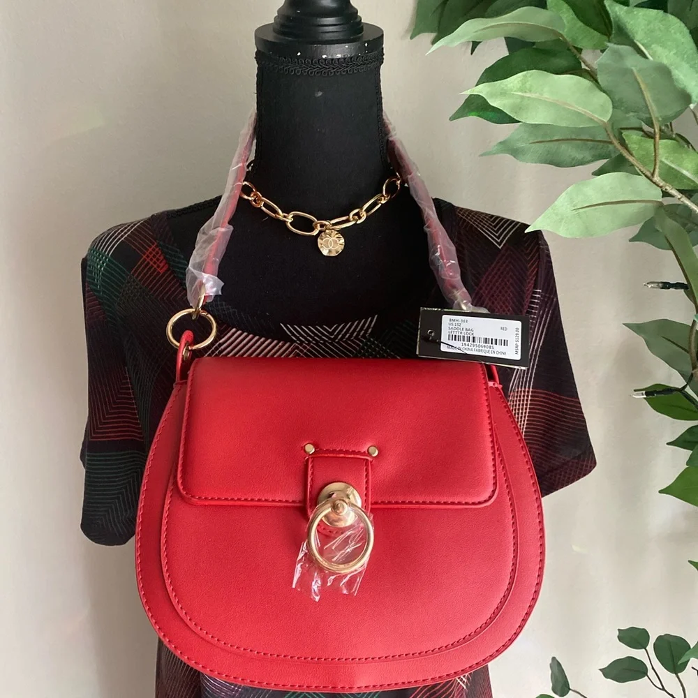 NWT badgley mishka turn key red shoulder bag - Picture 6 of 8